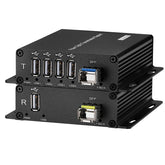 4 Ports USB2.0 over Fiber optic Extenders Converters up to 20Km By Singlemode Fiber,  1.25G SFP Include, A Set